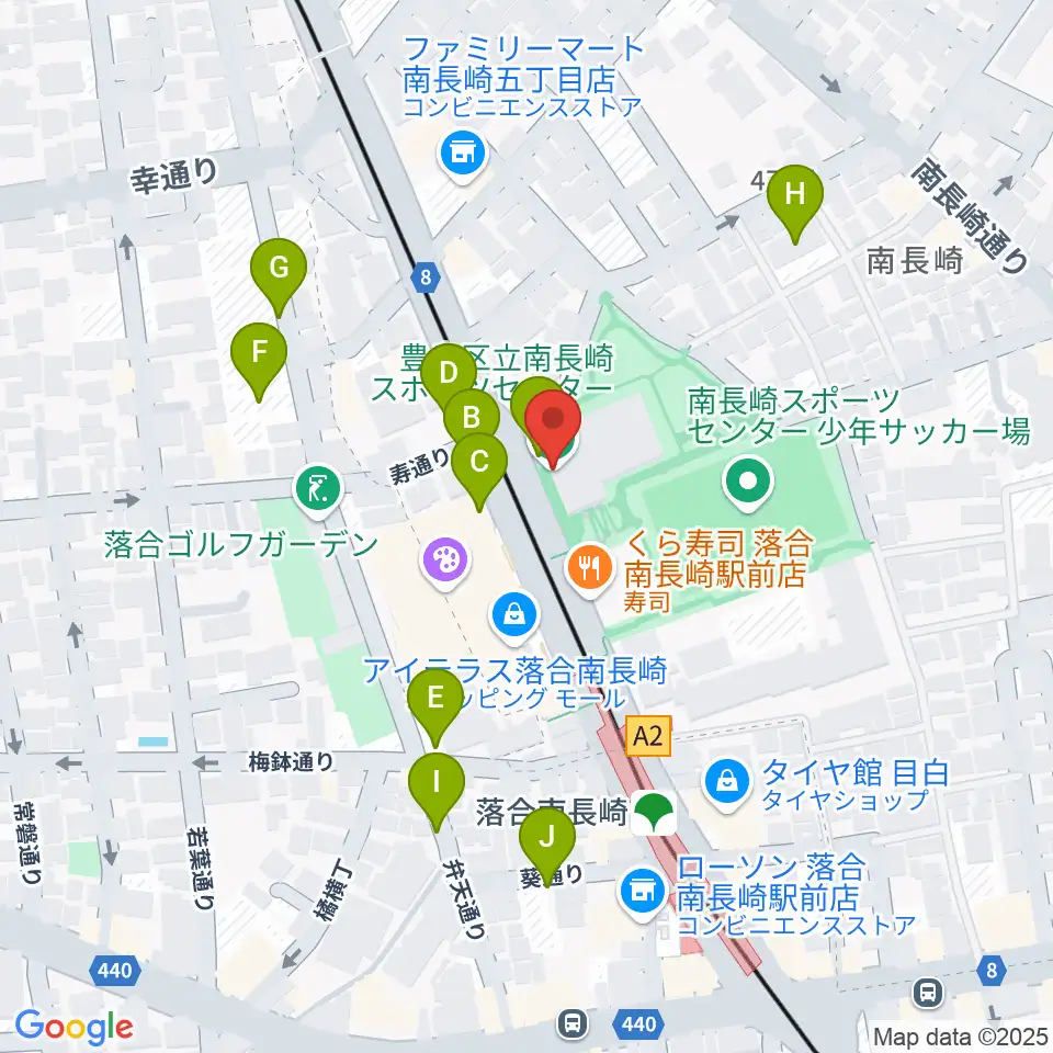 豊島区南長崎スポーツセンター周辺の駐車場・コインパーキング一覧地図