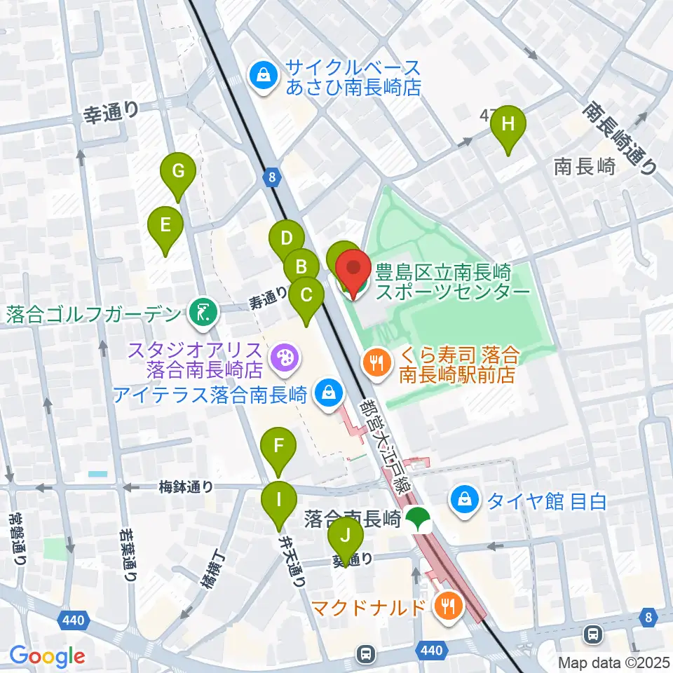 豊島区南長崎スポーツセンター周辺の駐車場・コインパーキング一覧地図
