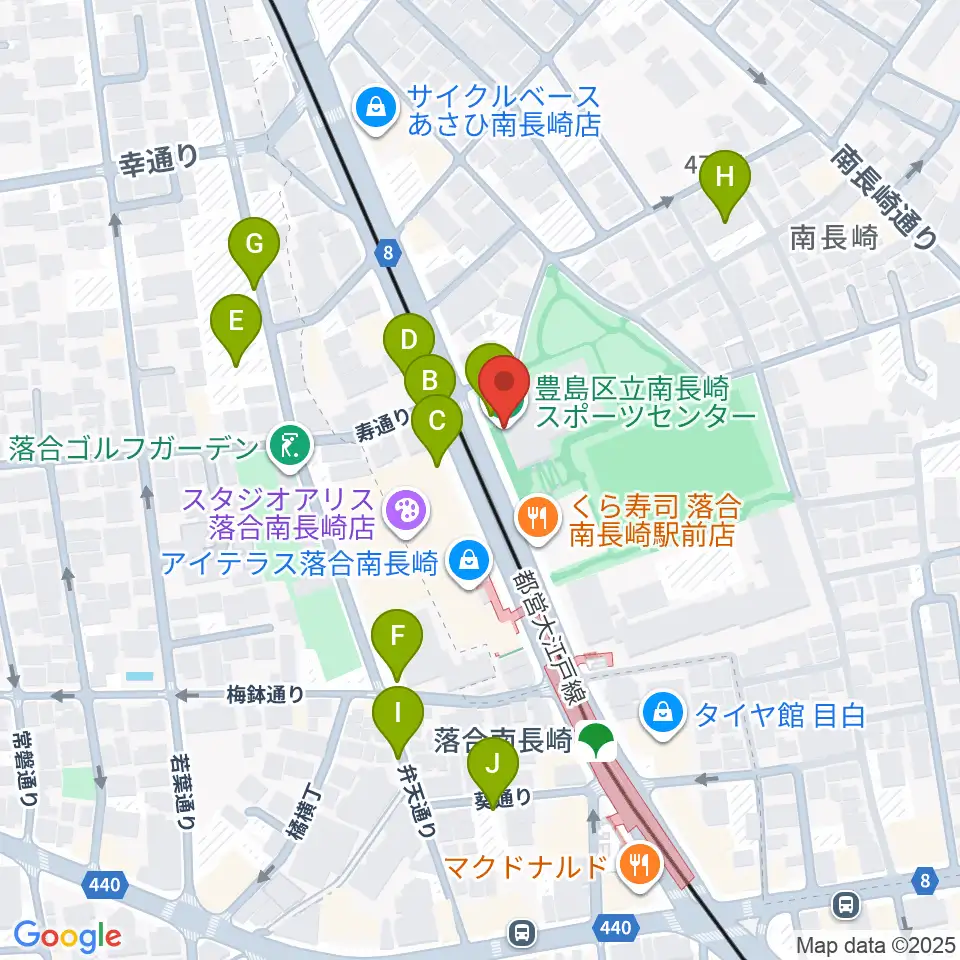 豊島区南長崎スポーツセンター周辺の駐車場・コインパーキング一覧地図