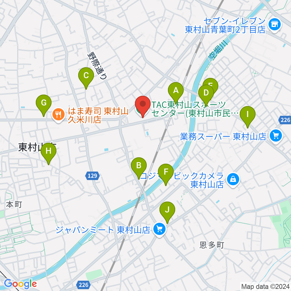 TAC東村山スポーツセンター周辺の駐車場・コインパーキング一覧地図