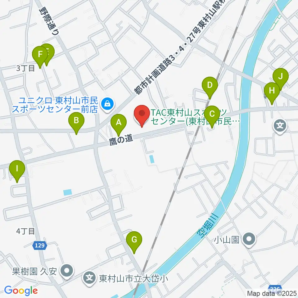 TAC東村山スポーツセンター周辺の駐車場・コインパーキング一覧地図