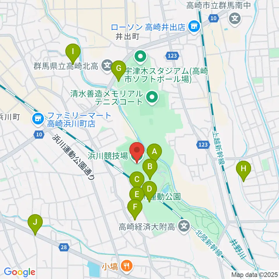 浜川競技場周辺の駐車場・コインパーキング一覧地図