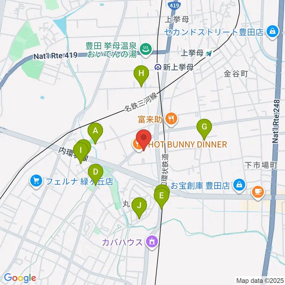ロッキン豊田店周辺の駐車場・コインパーキング一覧地図