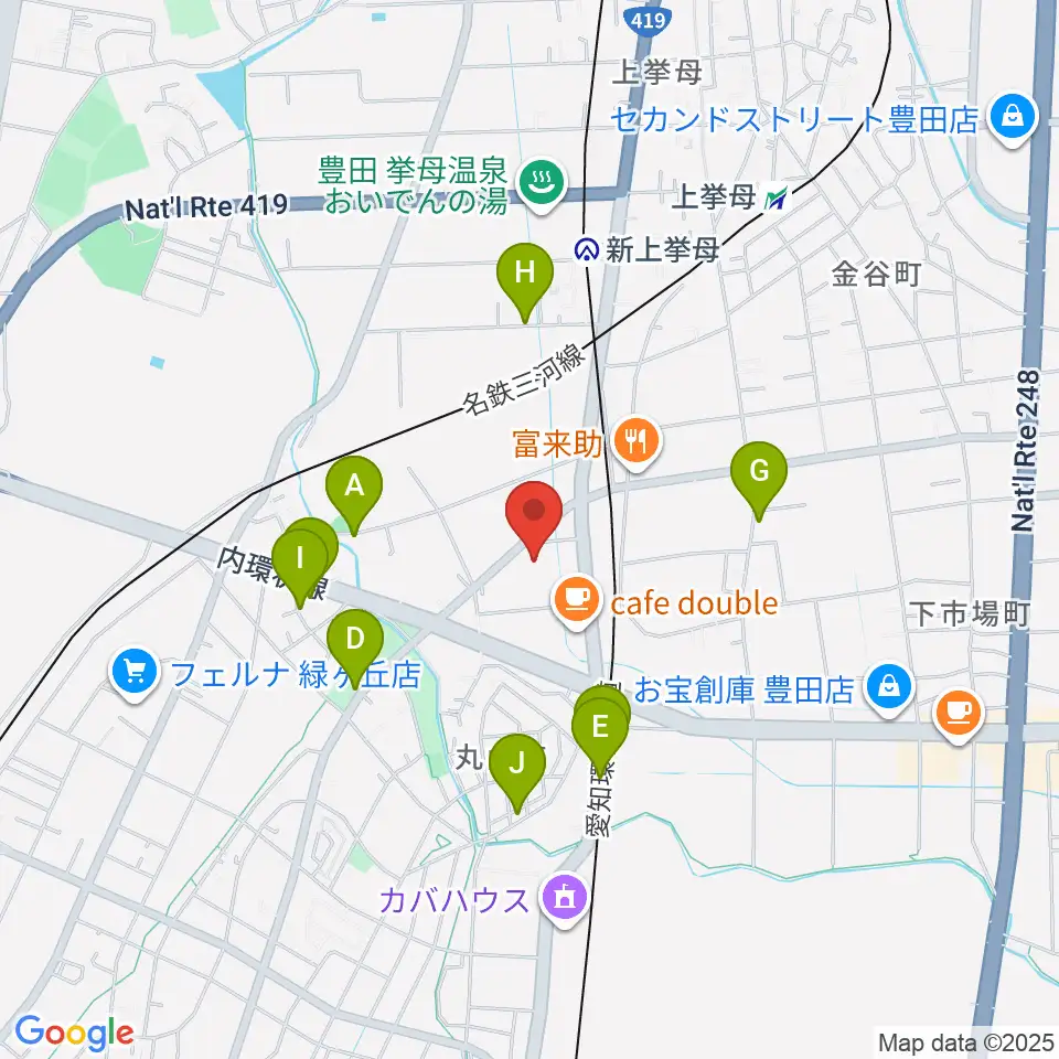 ロッキン豊田店周辺の駐車場・コインパーキング一覧地図