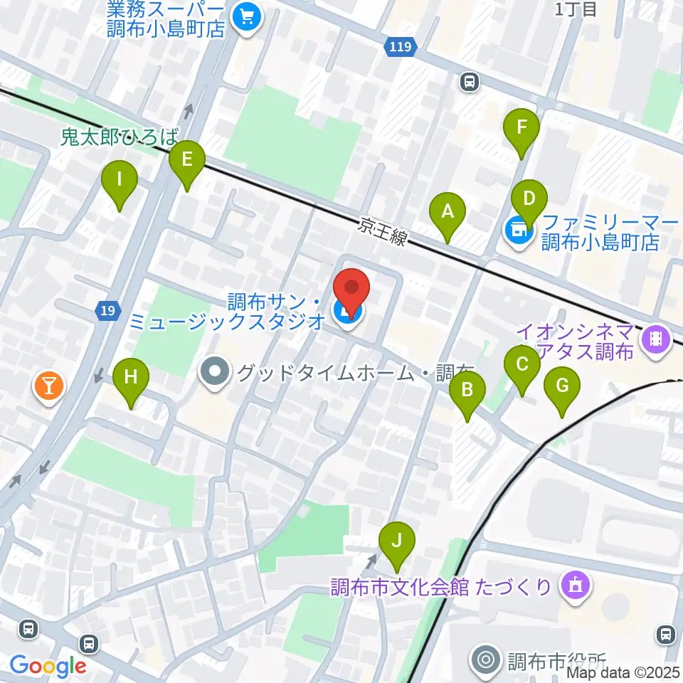 サン・ミュージックスタジオ周辺の駐車場・コインパーキング一覧地図
