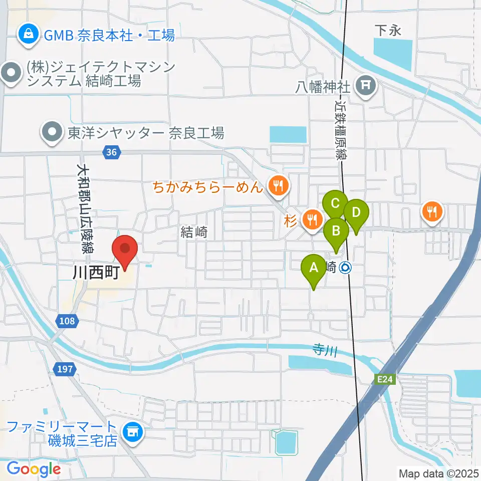 川西文化会館周辺の駐車場・コインパーキング一覧地図