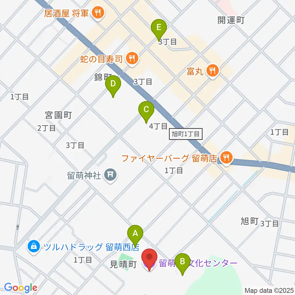 留萌市文化センター周辺の駐車場・コインパーキング一覧地図