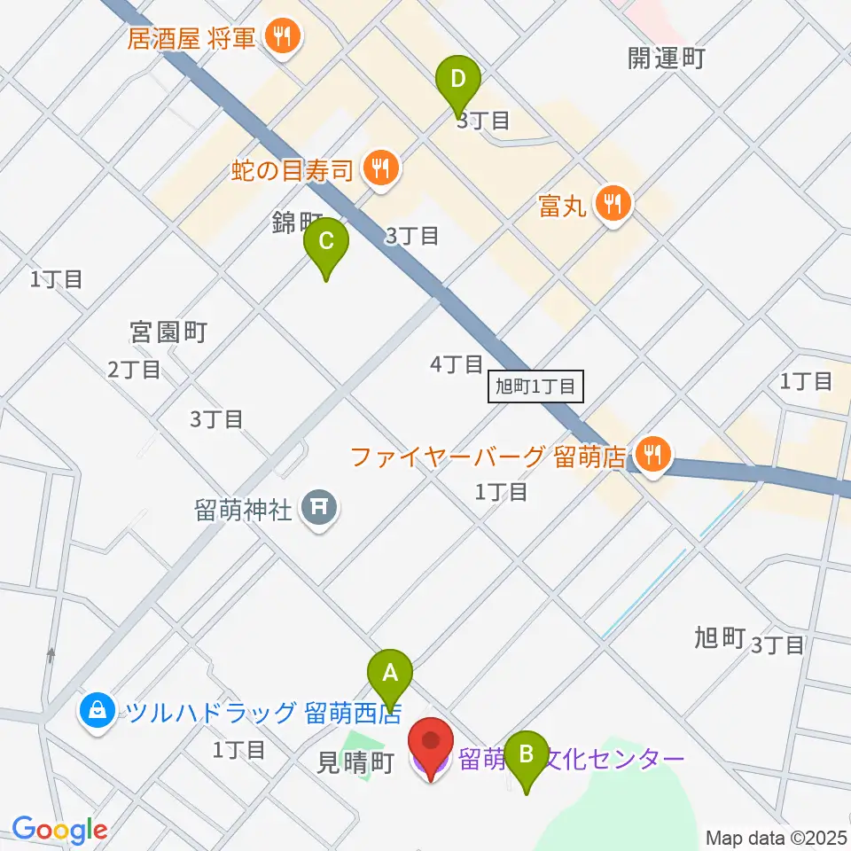 留萌市文化センター周辺の駐車場・コインパーキング一覧地図