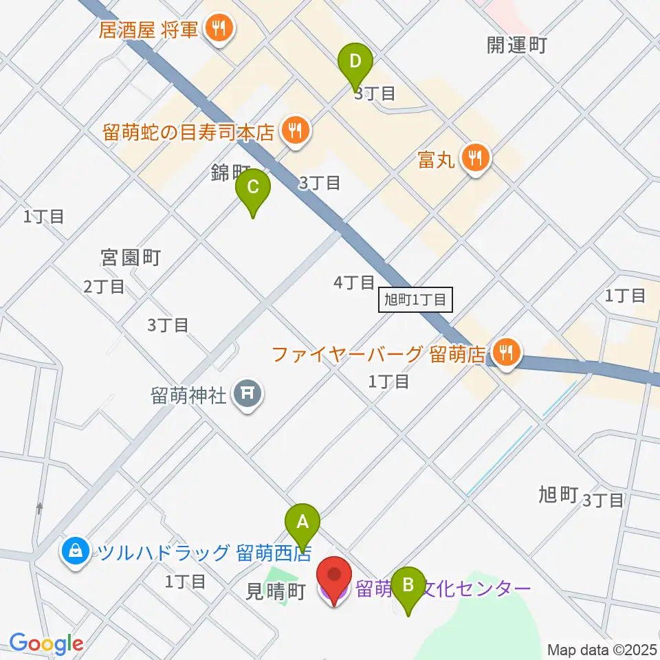 留萌市文化センター周辺の駐車場・コインパーキング一覧地図