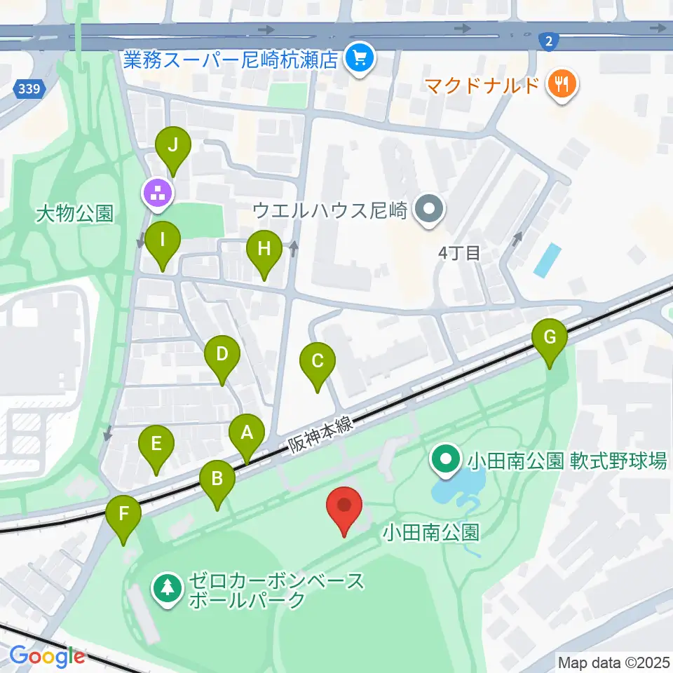 日鉄鋼板SGLスタジアム尼崎周辺の駐車場・コインパーキング一覧地図