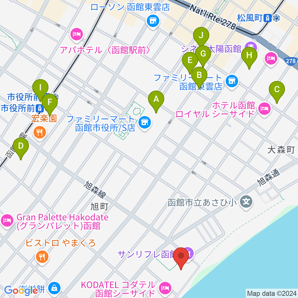 サン・リフレ函館周辺の駐車場・コインパーキング一覧地図