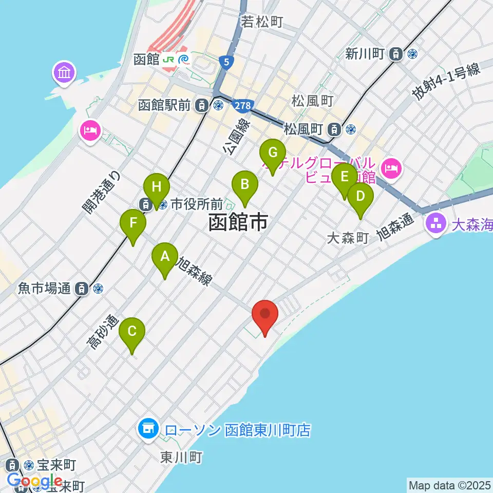 サン・リフレ函館周辺の駐車場・コインパーキング一覧地図
