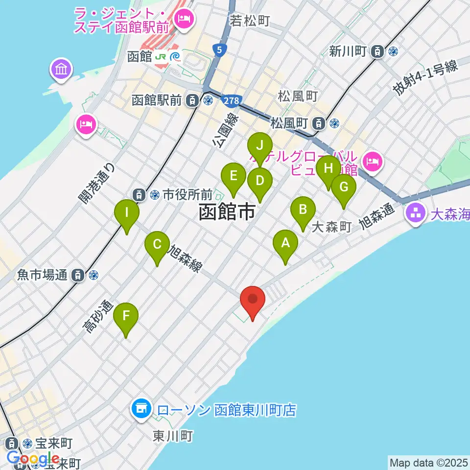 サン・リフレ函館周辺の駐車場・コインパーキング一覧地図