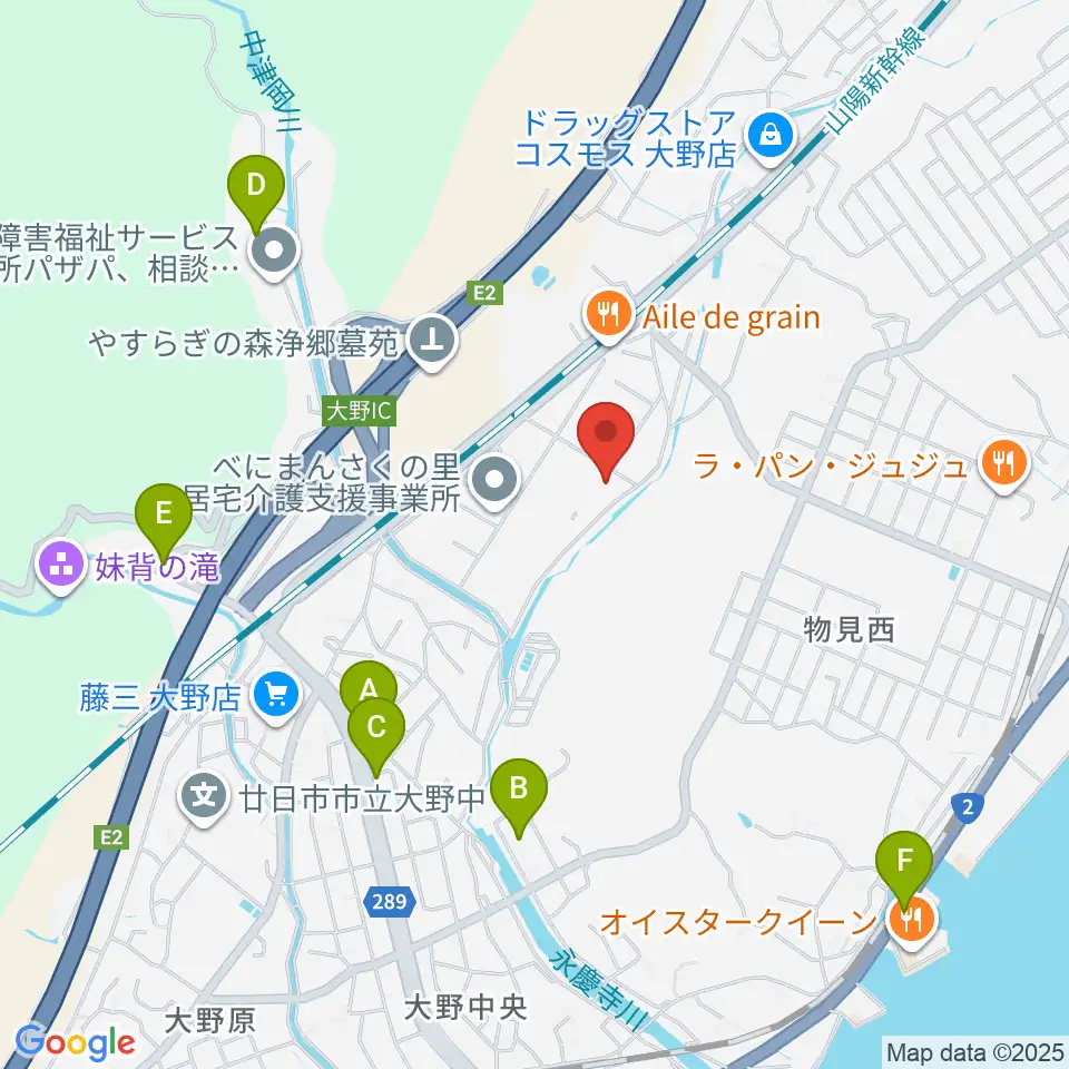 フジタスクエアまるくる大野周辺の駐車場・コインパーキング一覧地図