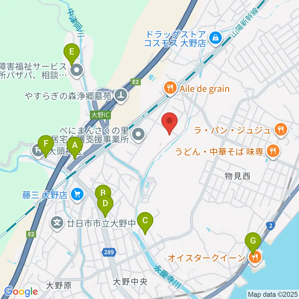 フジタスクエアまるくる大野周辺の駐車場・コインパーキング一覧地図