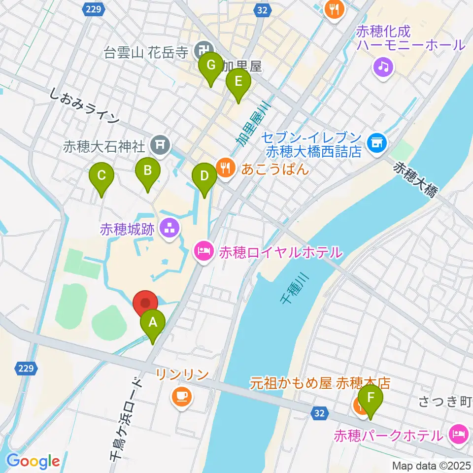 品川リフラ赤穂市民総合体育館周辺の駐車場・コインパーキング一覧地図