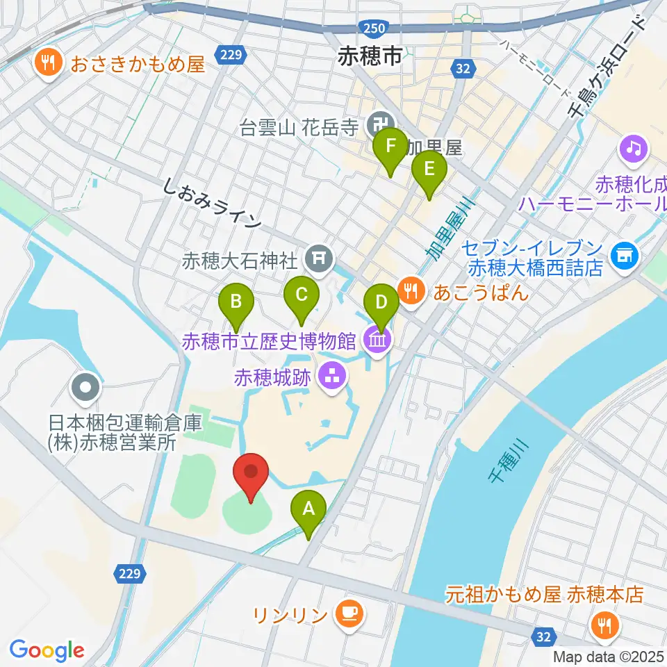 赤穂トラストホープ球場周辺の駐車場・コインパーキング一覧地図