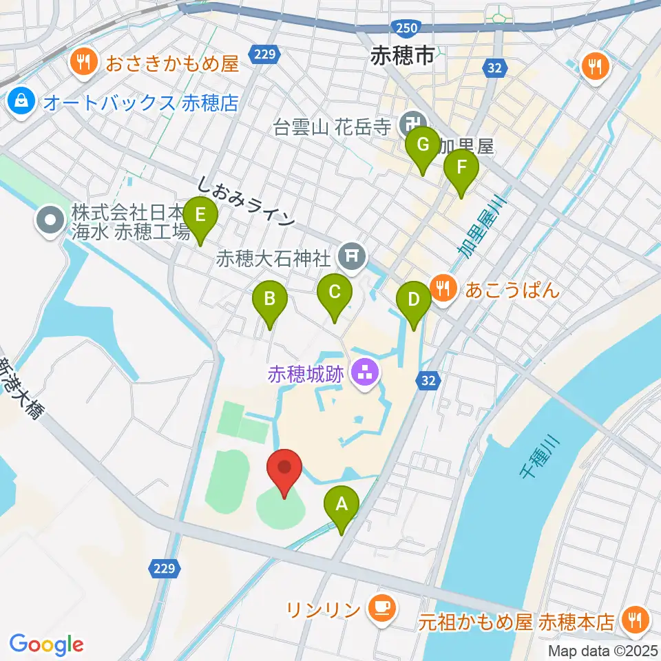 赤穂トラストホープ球場周辺の駐車場・コインパーキング一覧地図