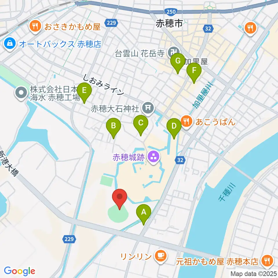 赤穂トラストホープ球場周辺の駐車場・コインパーキング一覧地図