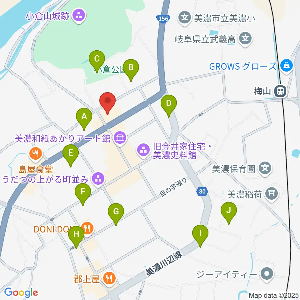 美濃市文化会館周辺の駐車場・コインパーキング一覧地図