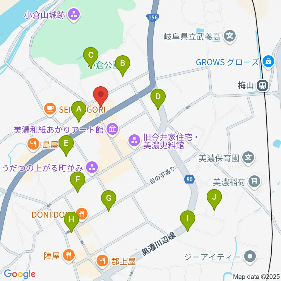 美濃市文化会館周辺の駐車場・コインパーキング一覧地図