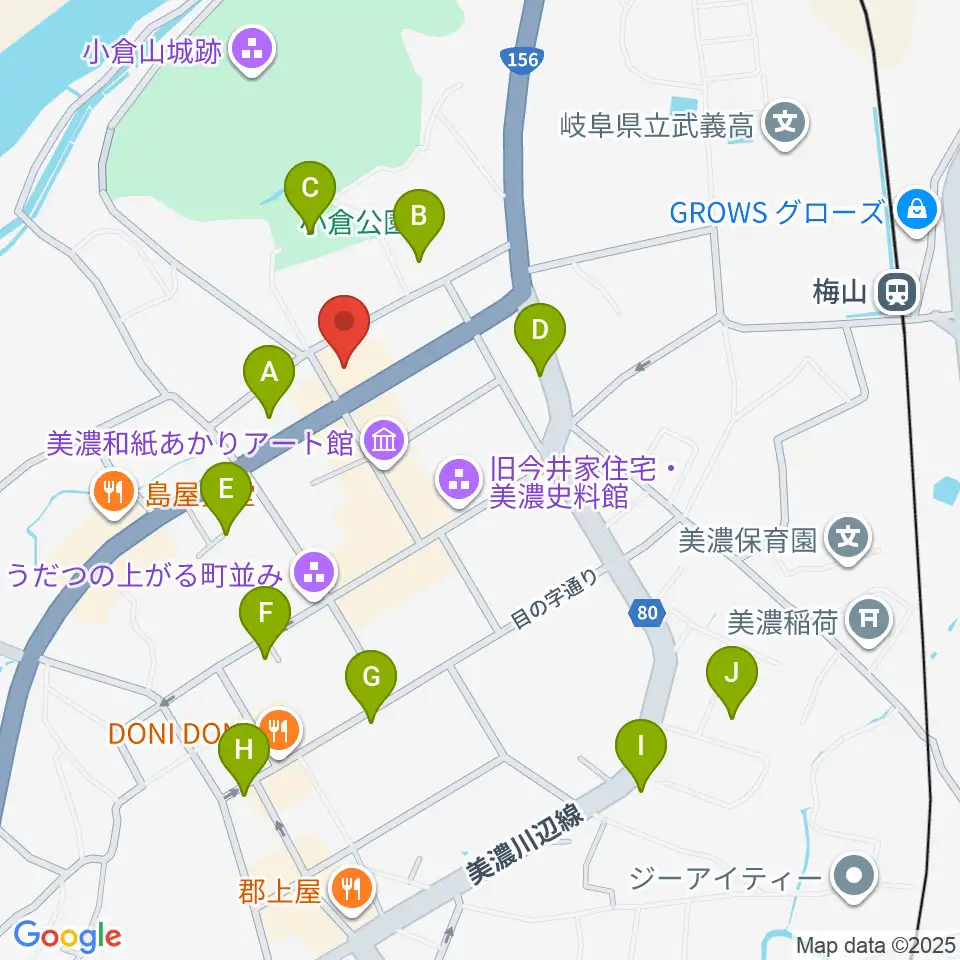 美濃市文化会館周辺の駐車場・コインパーキング一覧地図