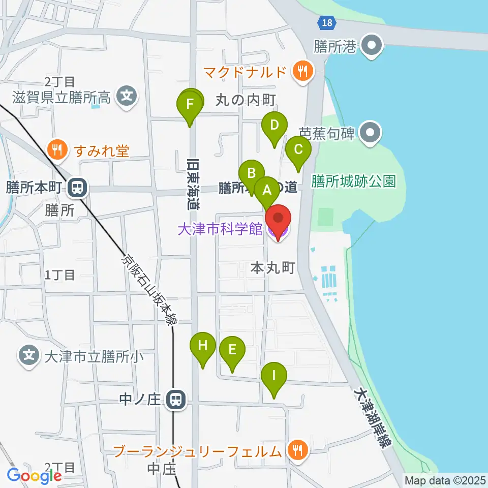 大津市生涯学習センター周辺の駐車場・コインパーキング一覧地図