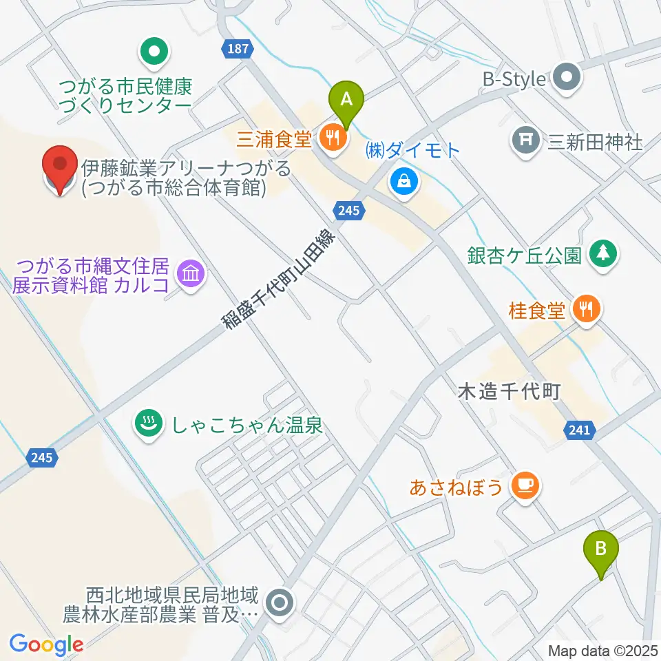 伊藤鉱業アリーナつがる周辺の駐車場・コインパーキング一覧地図