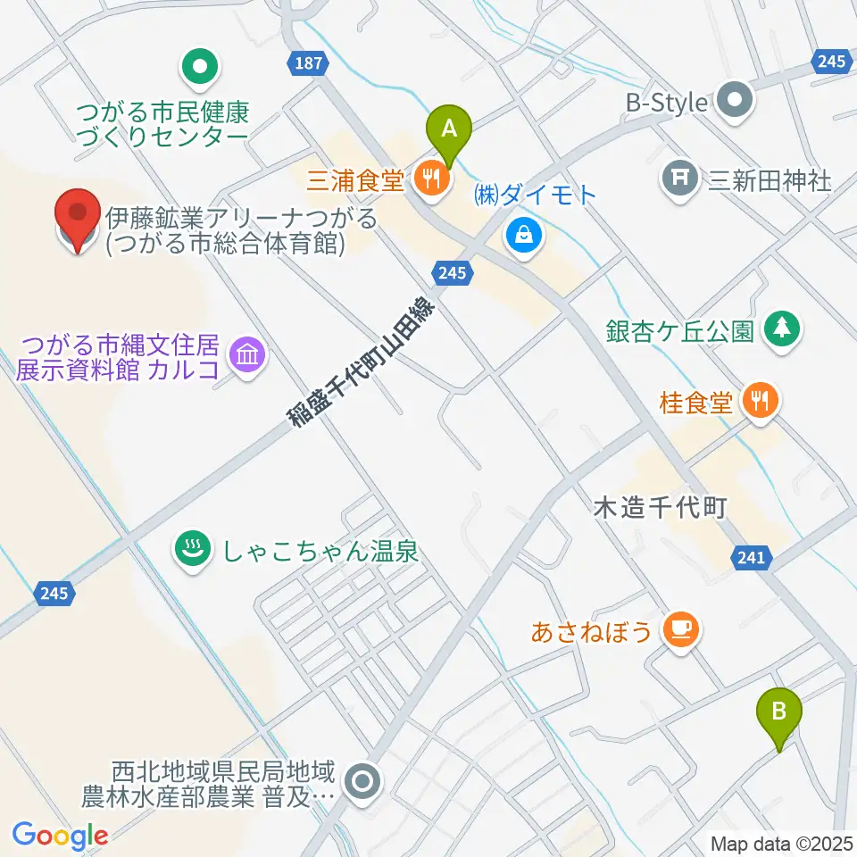 伊藤鉱業アリーナつがる周辺の駐車場・コインパーキング一覧地図