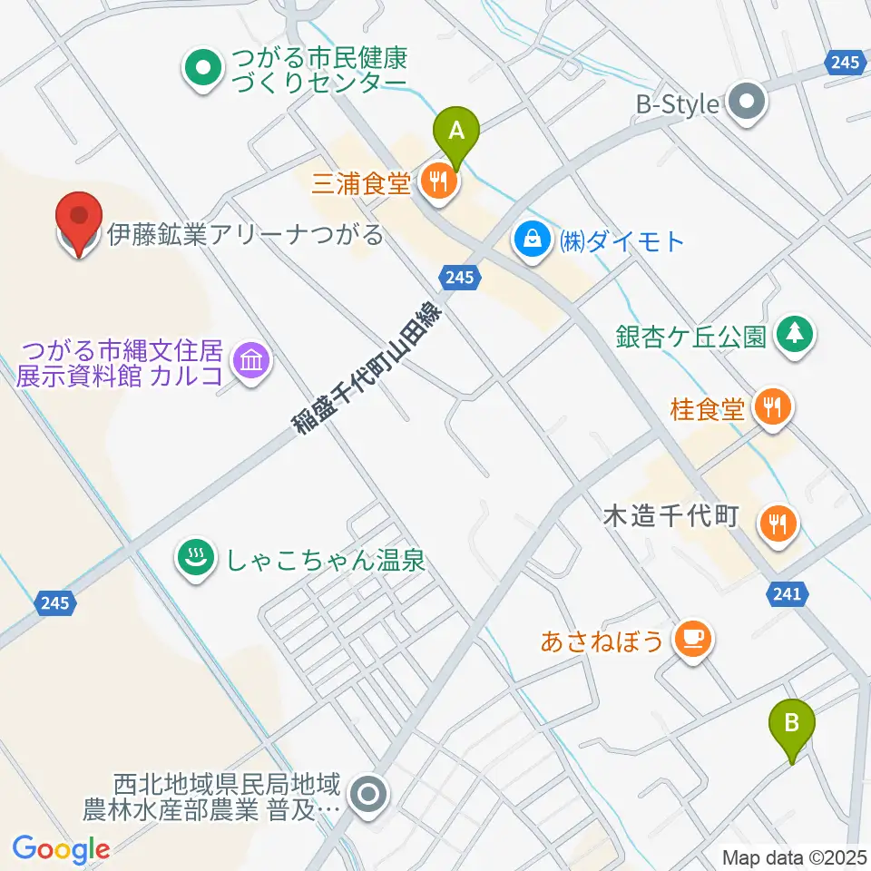 伊藤鉱業アリーナつがる周辺の駐車場・コインパーキング一覧地図