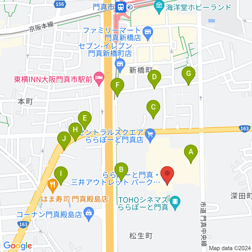 TOHOシネマズ ららぽーと門真周辺の駐車場・コインパーキング一覧地図