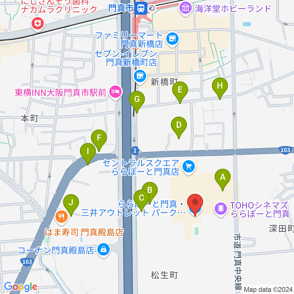 TOHOシネマズ ららぽーと門真周辺の駐車場・コインパーキング一覧地図