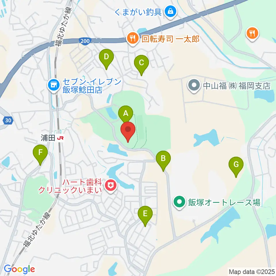 飯塚市総合体育館周辺の駐車場・コインパーキング一覧地図
