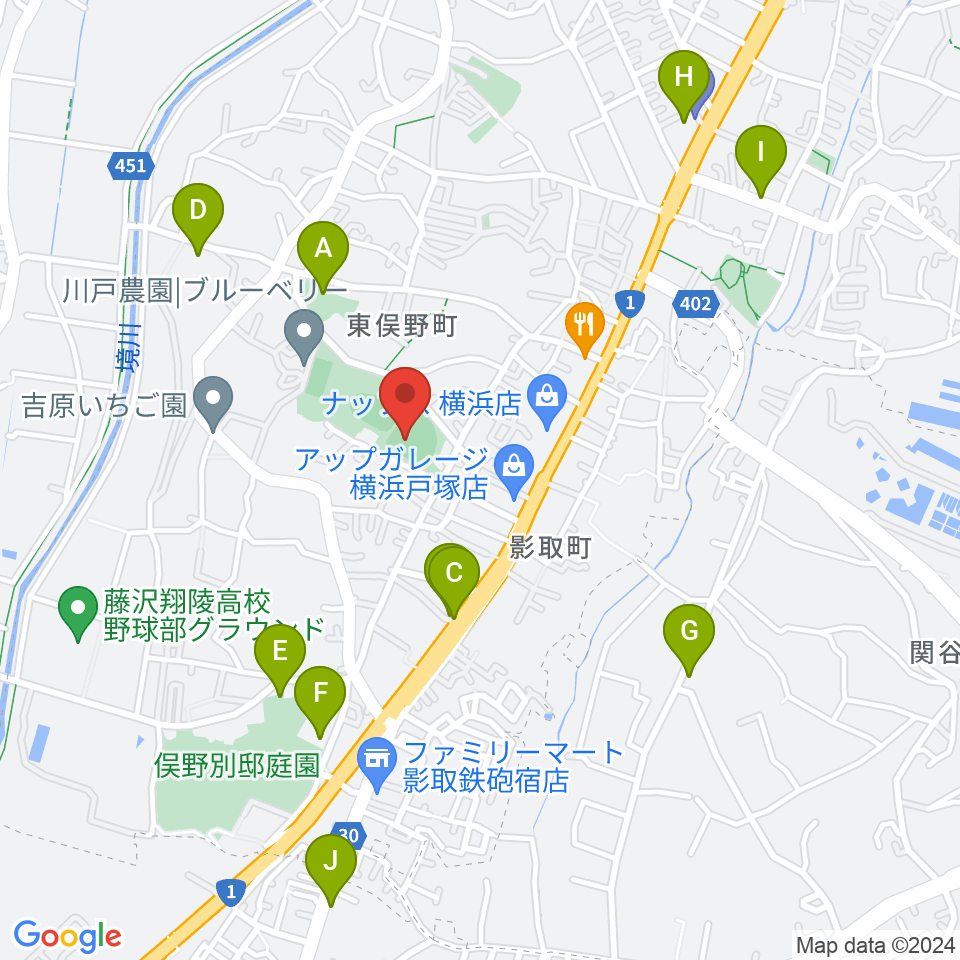 東俣野中央公園運動広場周辺の駐車場・コインパーキング一覧地図