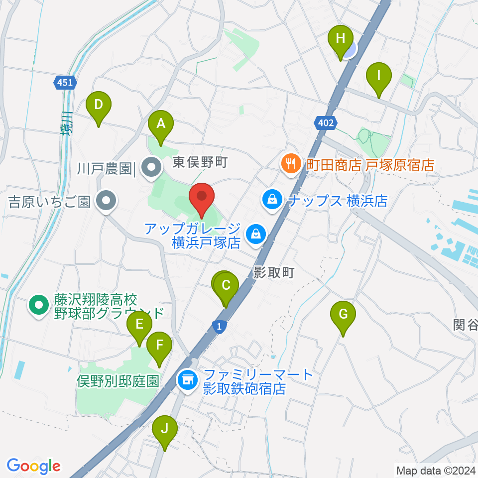 東俣野中央公園運動広場周辺の駐車場・コインパーキング一覧地図