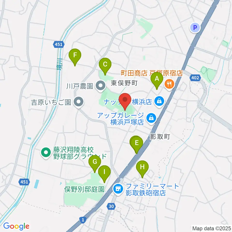 東俣野中央公園運動広場周辺の駐車場・コインパーキング一覧地図