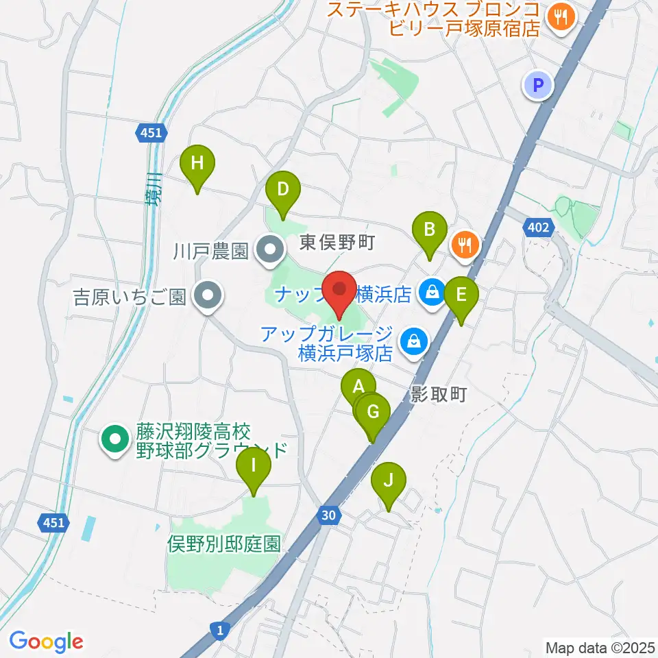 東俣野中央公園運動広場周辺の駐車場・コインパーキング一覧地図