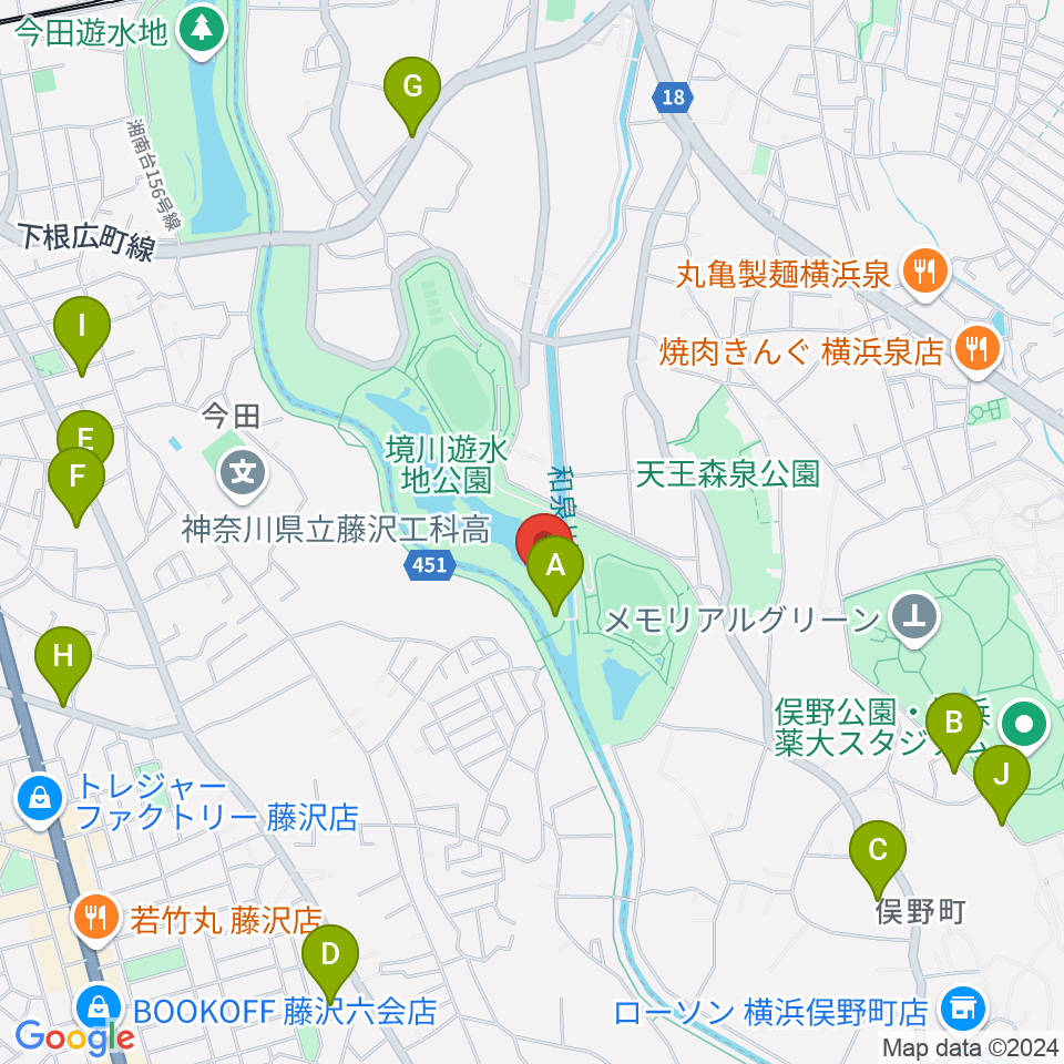 境川遊水地公園野球場周辺の駐車場・コインパーキング一覧地図