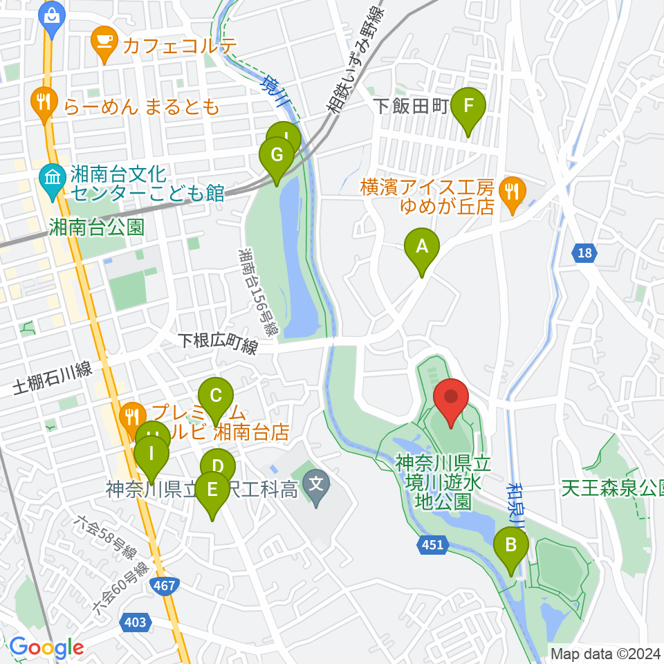 境川遊水地公園多目的グラウンド周辺の駐車場・コインパーキング一覧地図