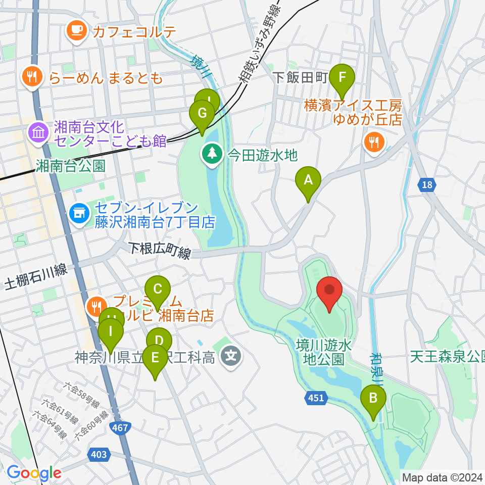 境川遊水地公園多目的グラウンド周辺の駐車場・コインパーキング一覧地図