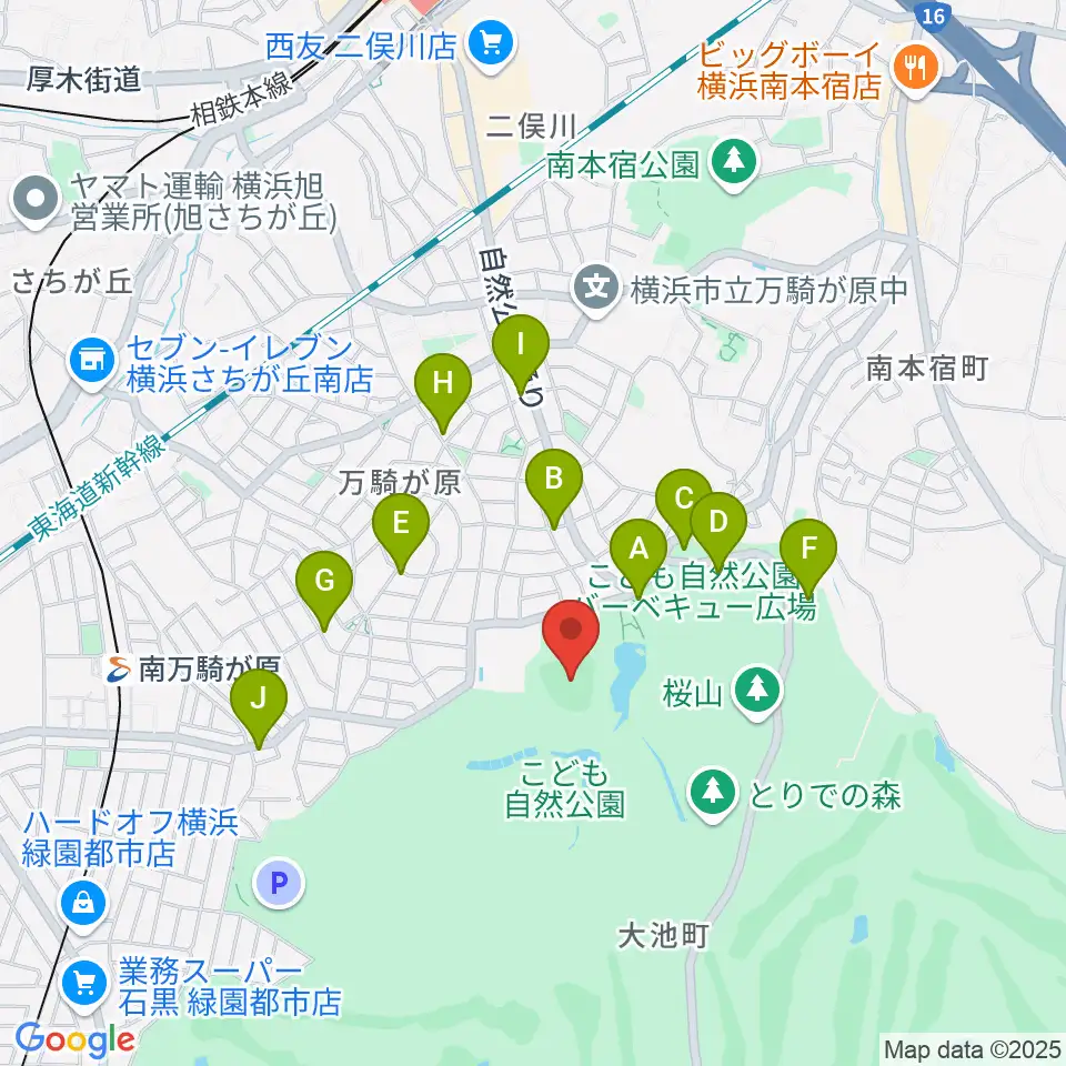 こども自然公園野球場周辺の駐車場・コインパーキング一覧地図