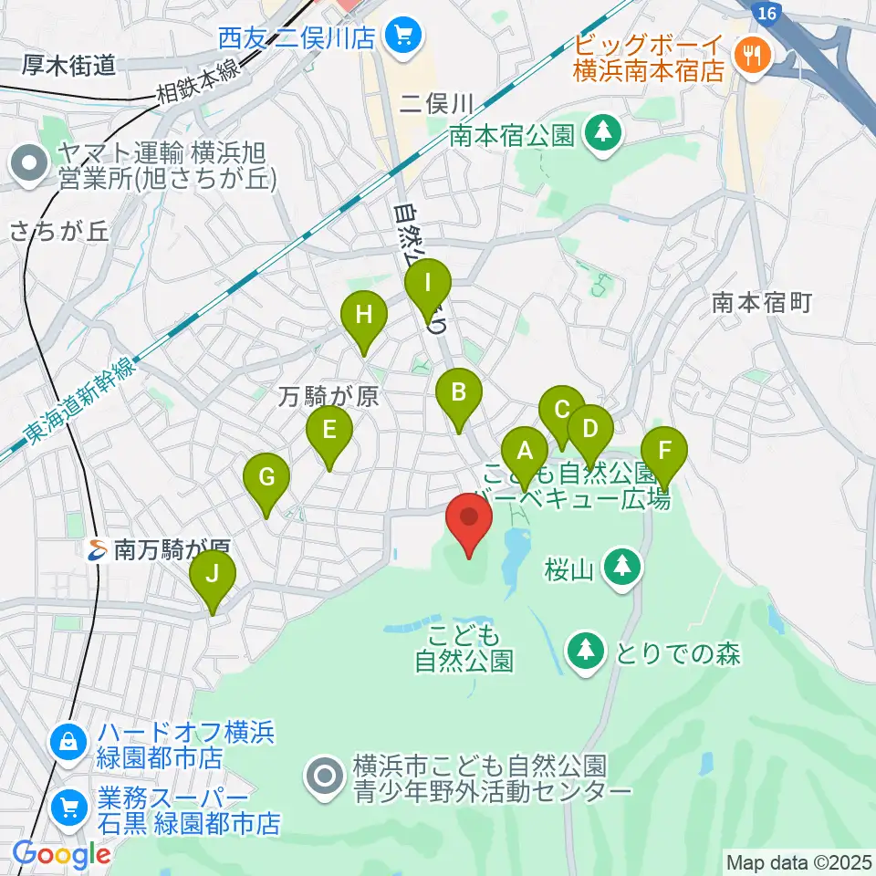 こども自然公園野球場周辺の駐車場・コインパーキング一覧地図