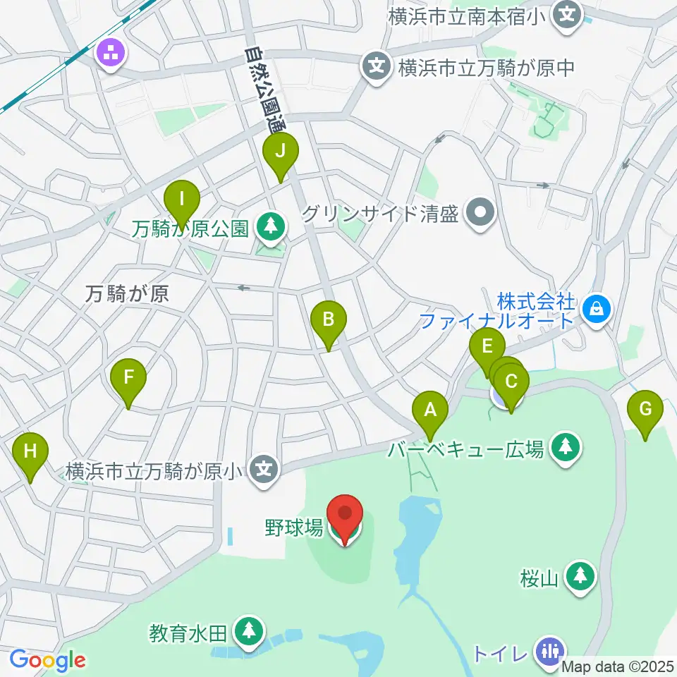 こども自然公園野球場周辺の駐車場・コインパーキング一覧地図