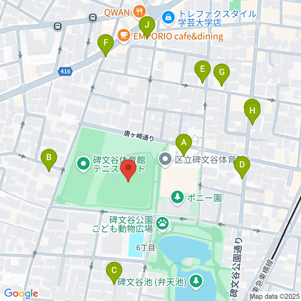 碑文谷野球場周辺の駐車場・コインパーキング一覧地図
