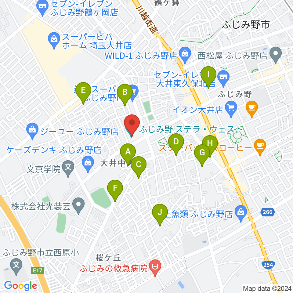 ふじみ野ステラ・ウェスト周辺の駐車場・コインパーキング一覧地図