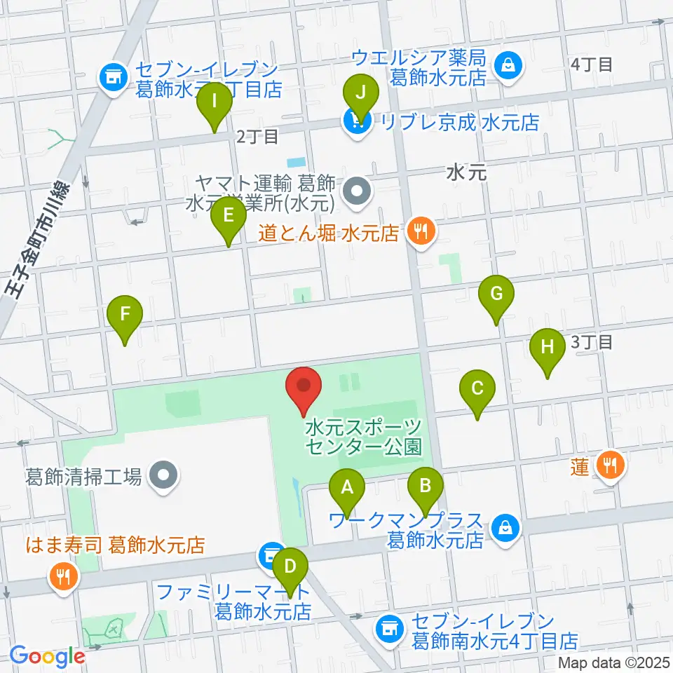 水元総合スポーツセンター周辺の駐車場・コインパーキング一覧地図