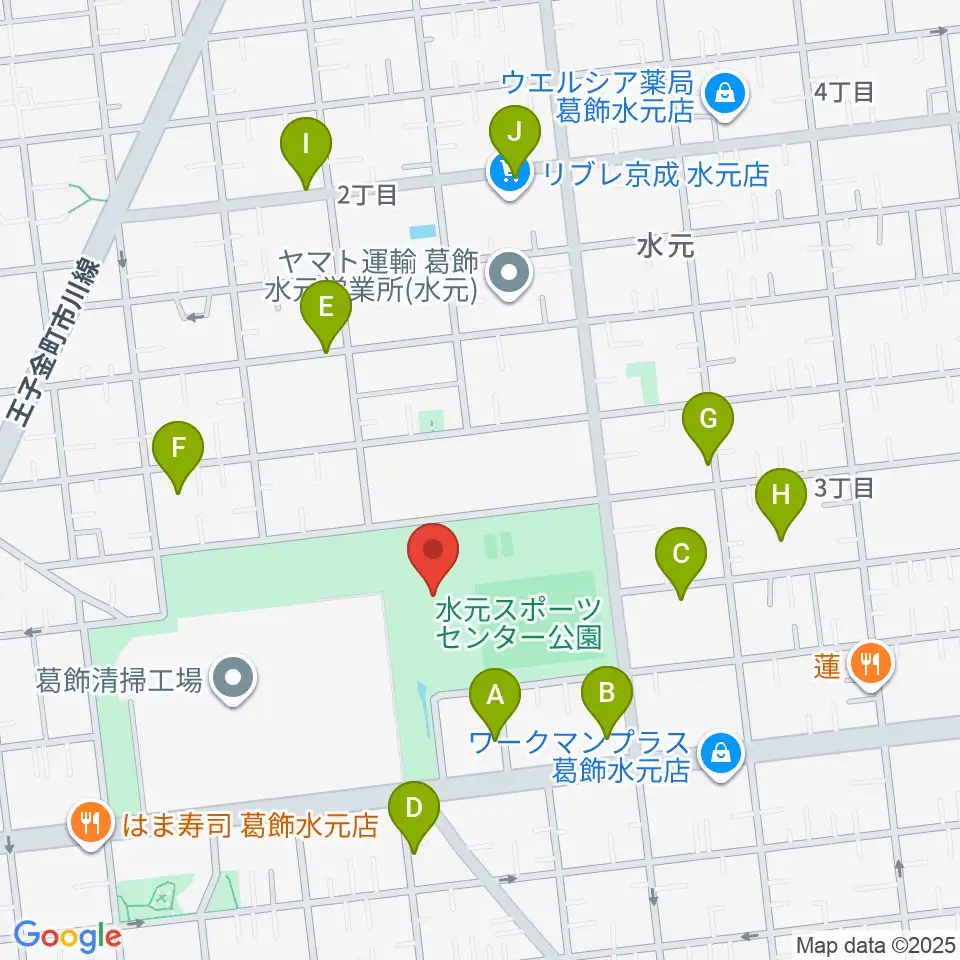 水元総合スポーツセンター周辺の駐車場・コインパーキング一覧地図
