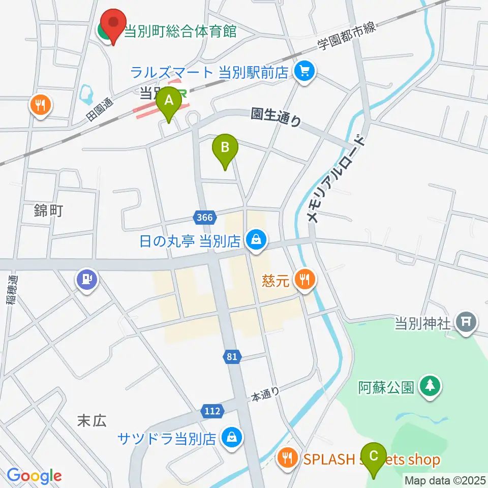 当別町総合体育館周辺の駐車場・コインパーキング一覧地図