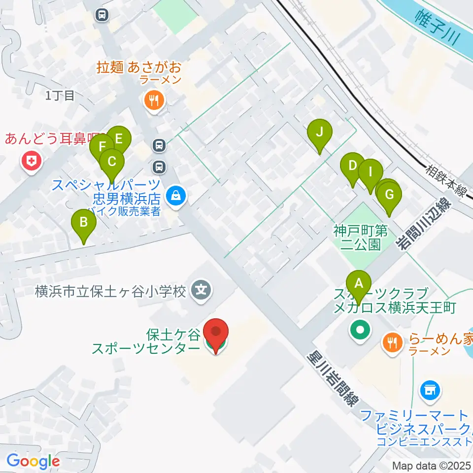 横浜市保土ケ谷スポーツセンター周辺の駐車場・コインパーキング一覧地図