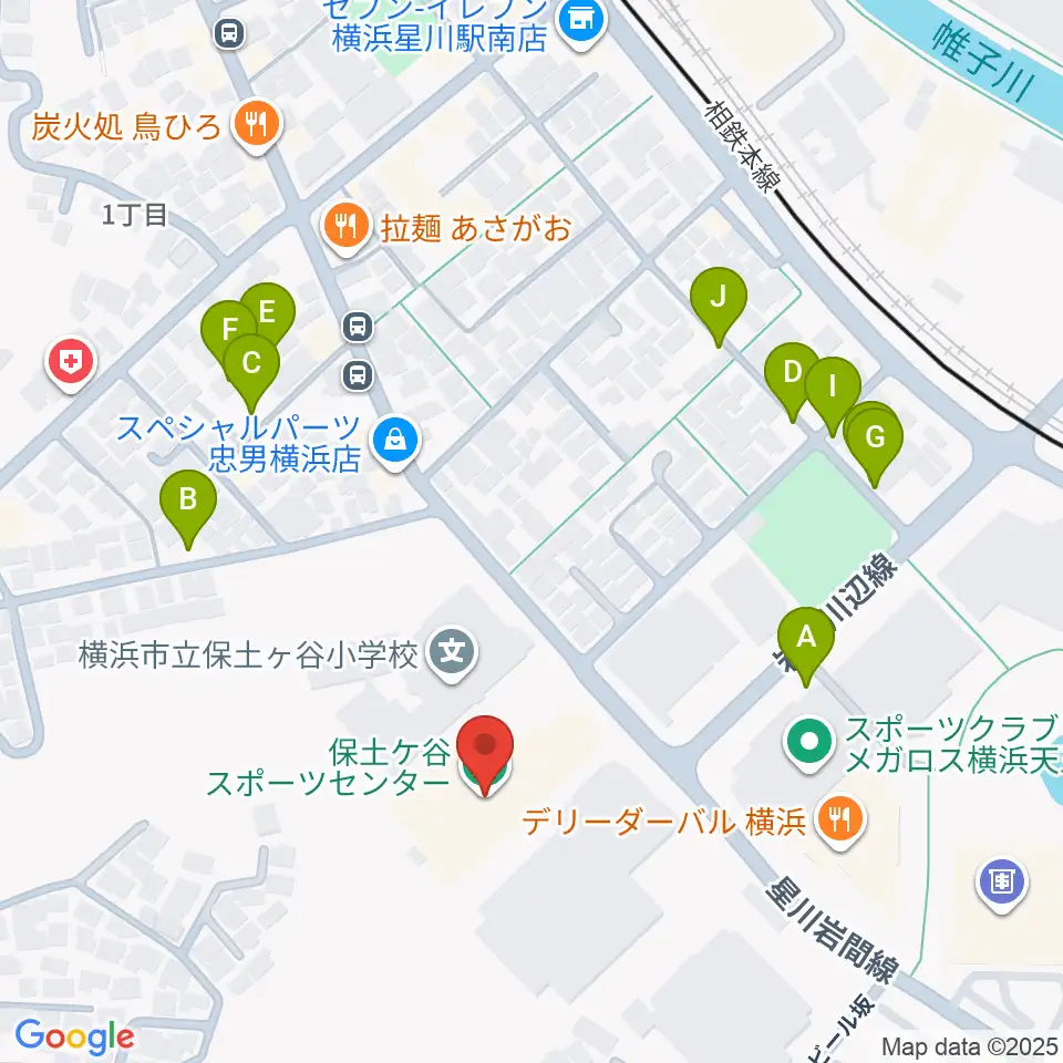 横浜市保土ケ谷スポーツセンター周辺の駐車場・コインパーキング一覧地図